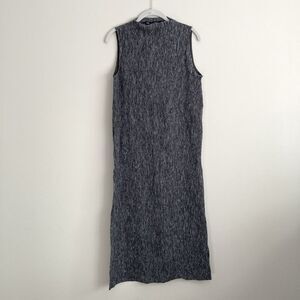 Zara Sweater Dress Womens Small Gray Ribbed Mockneck Sleeveless Maxi Soft